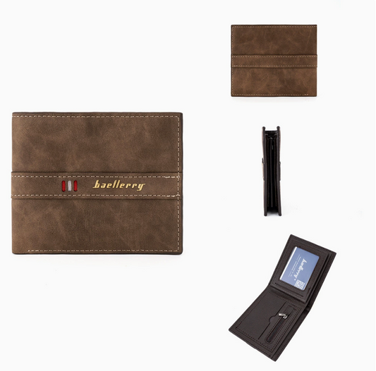 Baellerry Men’s Slim Bifold Wallet|Minimalist PU Leather Card Holder|Fast Shipping from Spain Warehouse