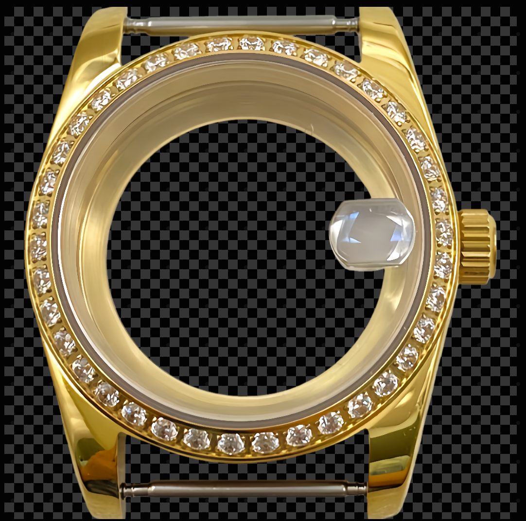 tyle Full Yellow Gold Case with Diamond-Set Bezel