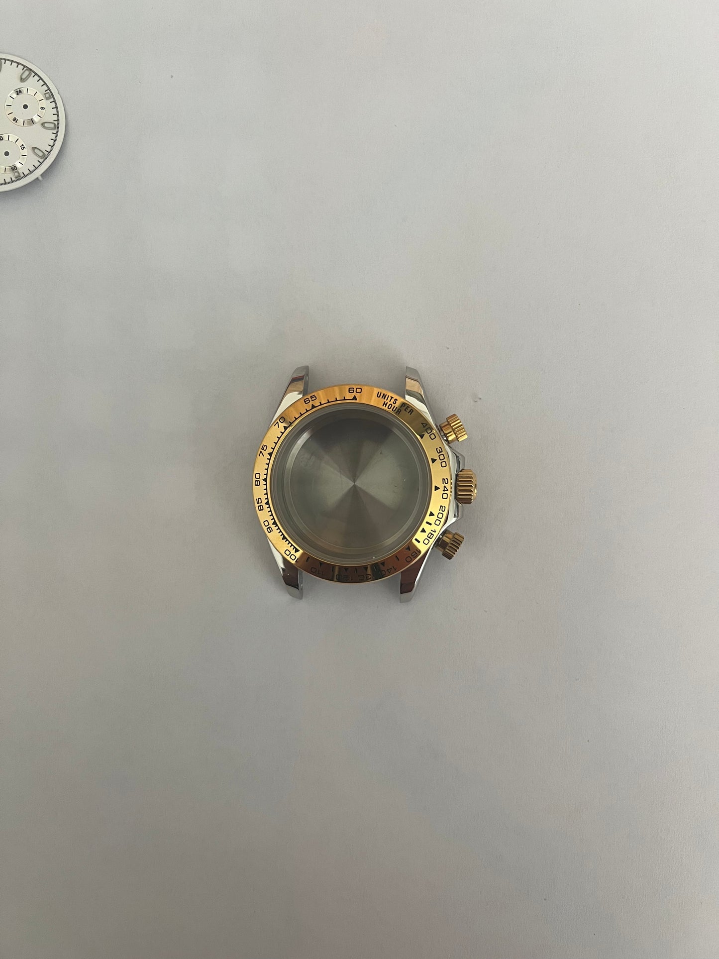 Stainless Steel Case with Gold Bezel