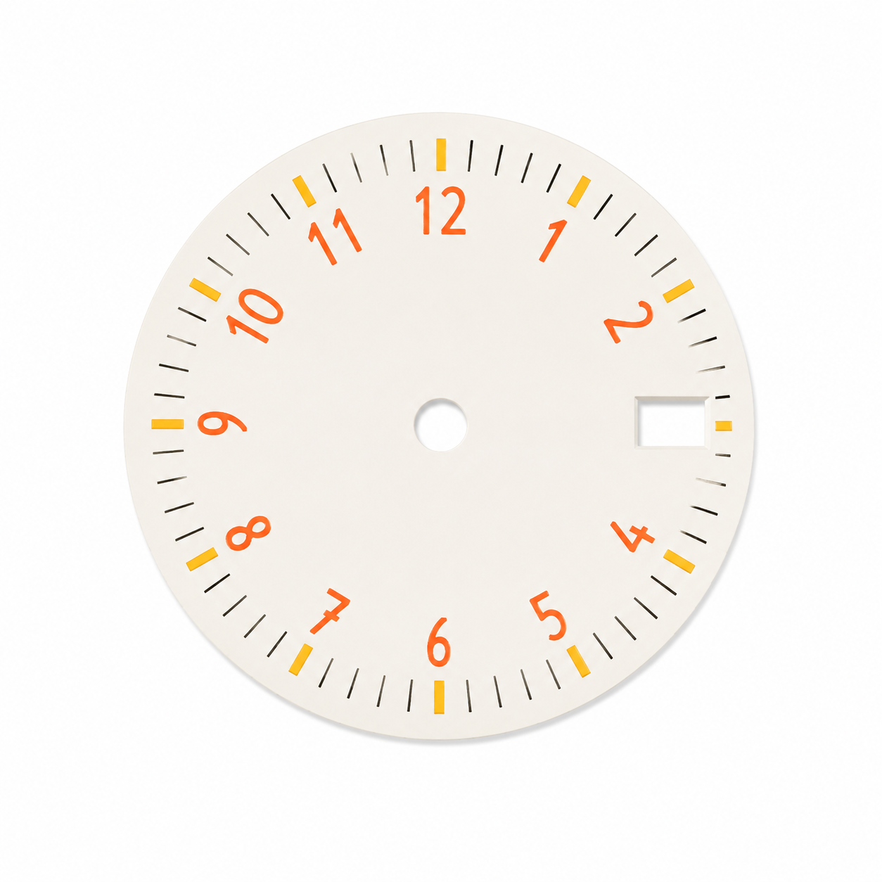 Cream Orange Numeral Custom Watch Dial | Compatible with NH35 Automatic Movement | Minimal Sport Style DIY Watch Part