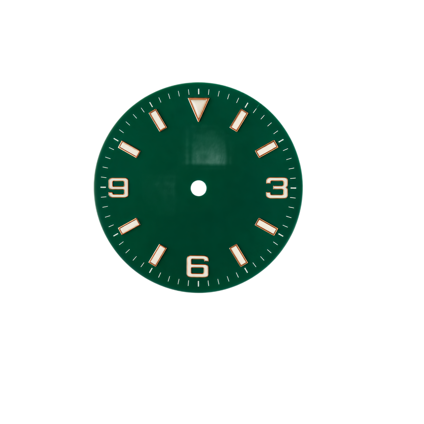 Deep Green Rose Gold Numeral Custom Watch Dial | Compatible with NH35 Automatic Movement | Sport Style DIY Watch Part