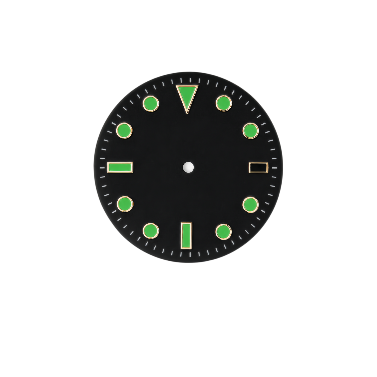 Black Green Luminous Custom Watch Dial | Compatible with NH35 Automatic Movement | Diver Style DIY Watch Part