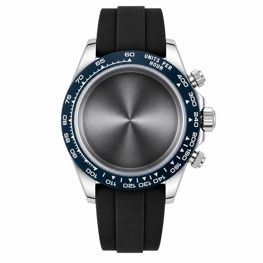 Silver Blue Bezel VK63 Chronograph Watch Case｜39mm Sport Custom Watch Replacement Part