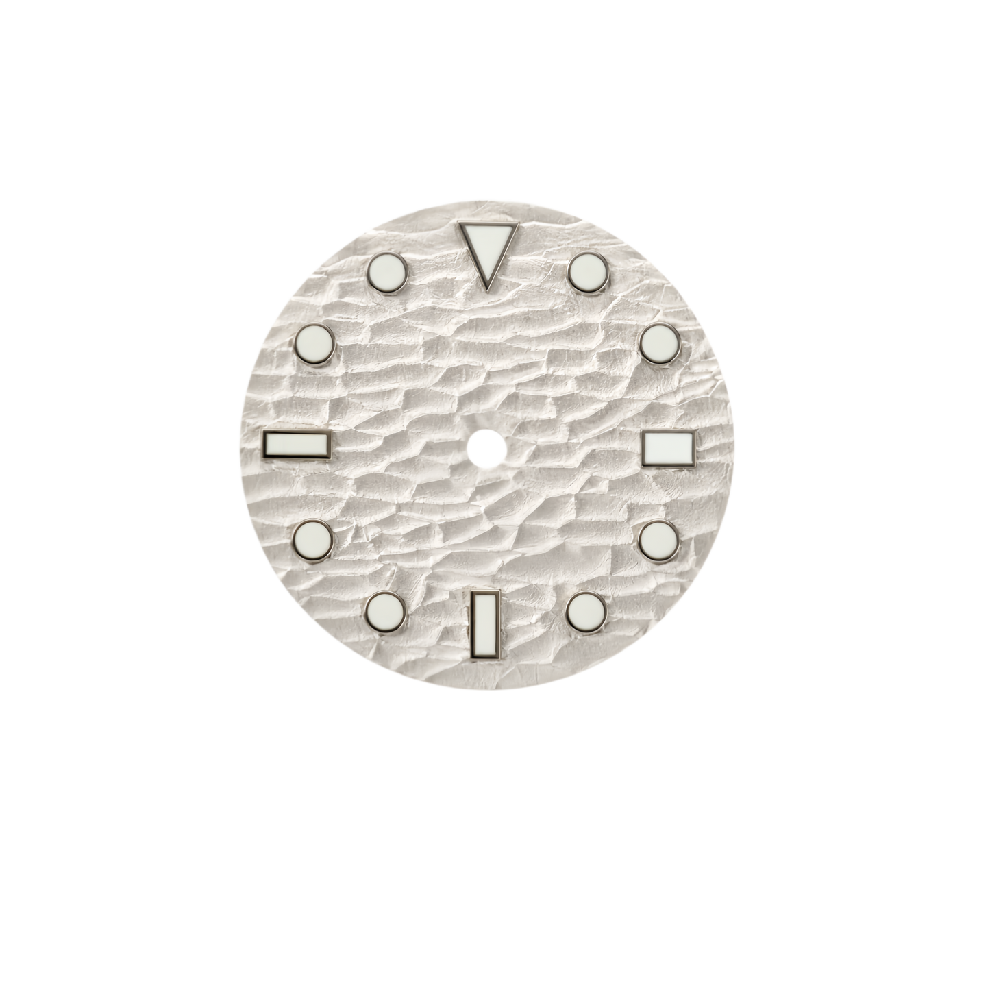 NH35 Compatible Textured White Watch Dial with Luminous Applied Markers | 3 O’clock Date Window | DIY Watch Mod Dial