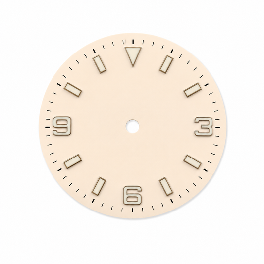 Ivory White Silver Numeral Custom Watch Dial | Compatible with NH35 Automatic Movement | Sport Style DIY Watch Part