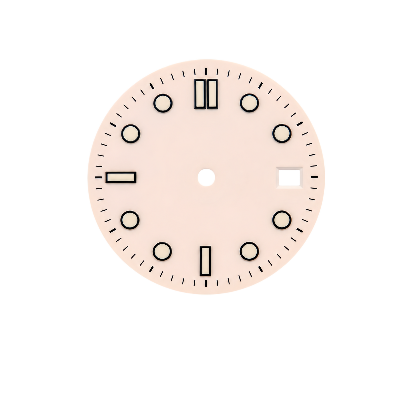 Pink Beige Minimalist Luminous Watch Dial for NH35 Automatic Movement | DIY Custom Watch Parts | Blank Dial Replacement