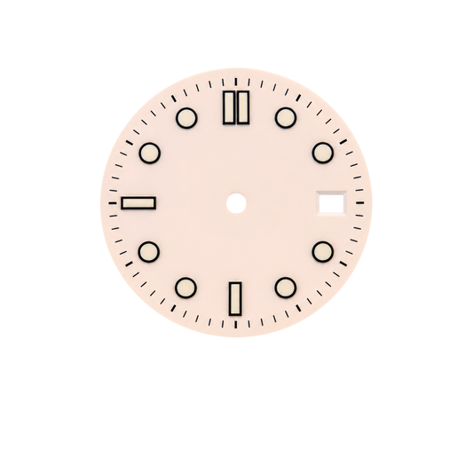 Pink Beige Minimalist Luminous Watch Dial for NH35 Automatic Movement | DIY Custom Watch Parts | Blank Dial Replacement