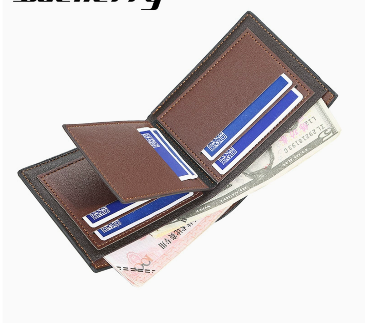 Baellerry Men's Vintage Bifold Wallet DR038 | Two-Tone PU Leather | Slim Multi-Card Wallet | Durable Classic Design | Fast Shipping from Spain