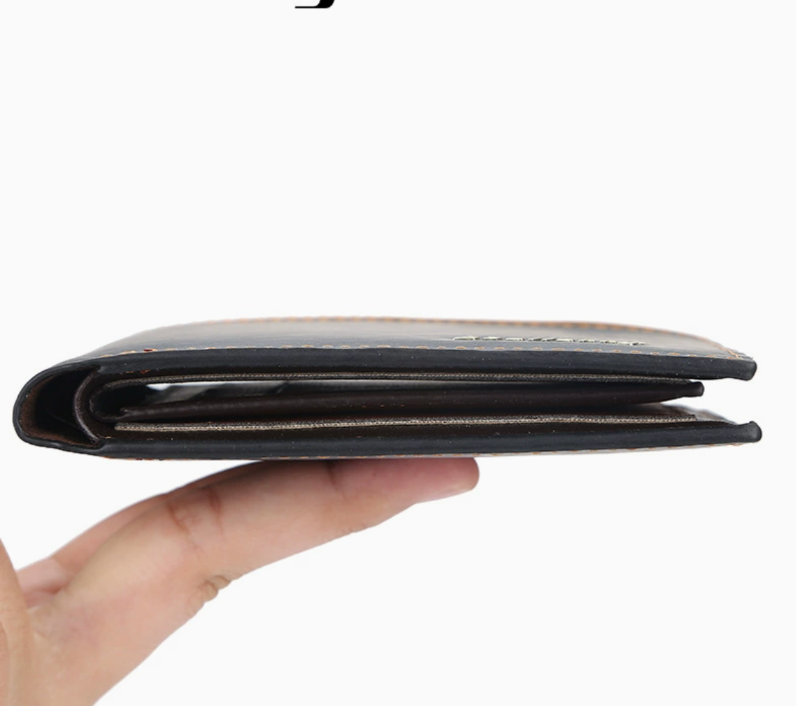Baellerry Men's Vintage Bifold Wallet | Two-Tone PU Leather | Slim & Lightweight Multi-Card Wallet