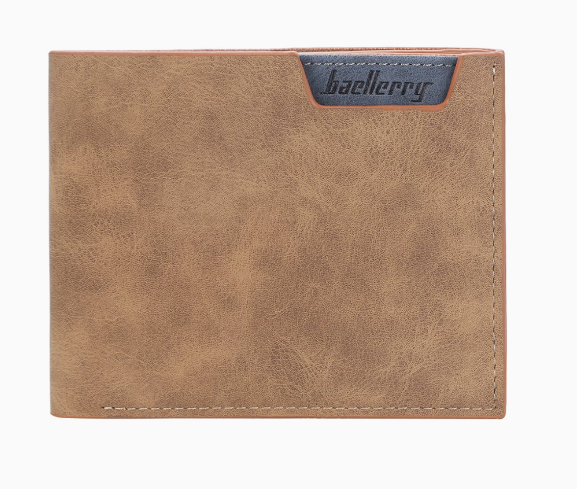 Baellerry Men’s Minimalist Short Wallet｜Soft Matte PU Leather｜Multi-card Capacity｜Fast Shipping from Spain Warehouse