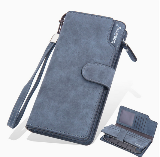 aellerry Men’s Long PU Leather Wallet｜Large Capacity Business Clutch｜Wrist Strap｜Multi-card Organizer｜Fast Shipping from Spain Warehouse