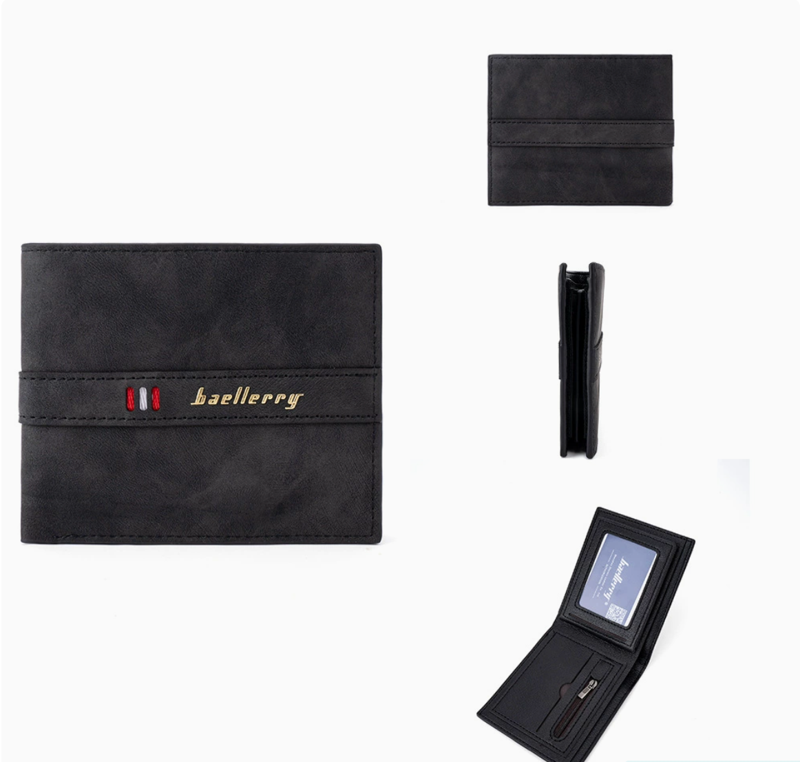 Baellerry Men’s Slim Bifold Wallet｜Minimalist PU Leather Card Holder｜Fast Shipping from Spain Warehouse