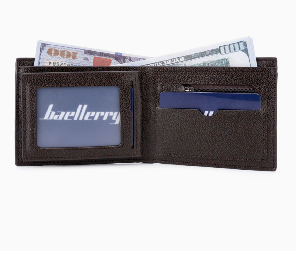 Baellerry Men’s Slim Bifold Wallet｜Minimalist PU Leather Card Holder｜Fast Shipping from Spain Warehouse