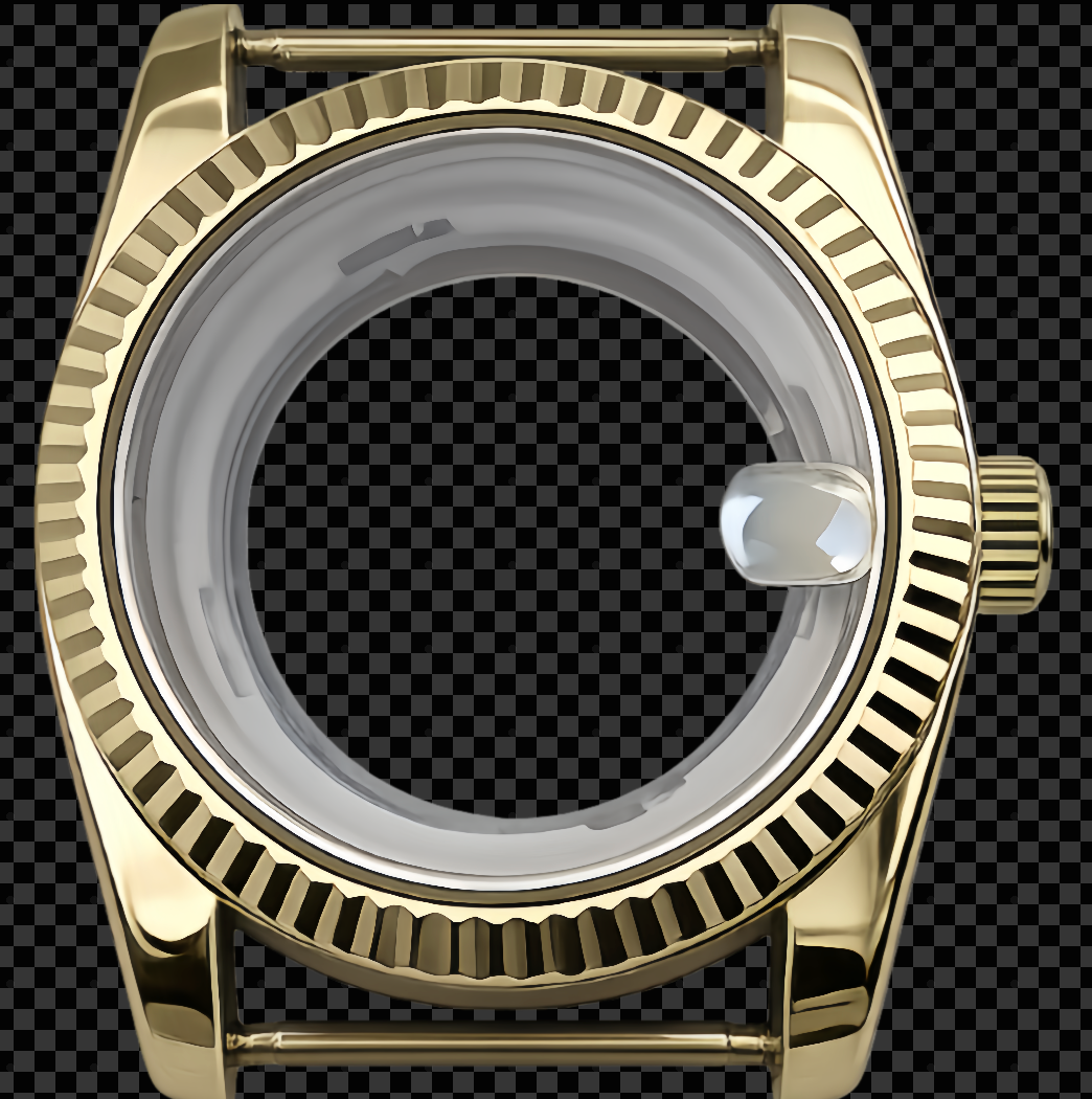 Style Rose Gold Case with Fluted Bezel
