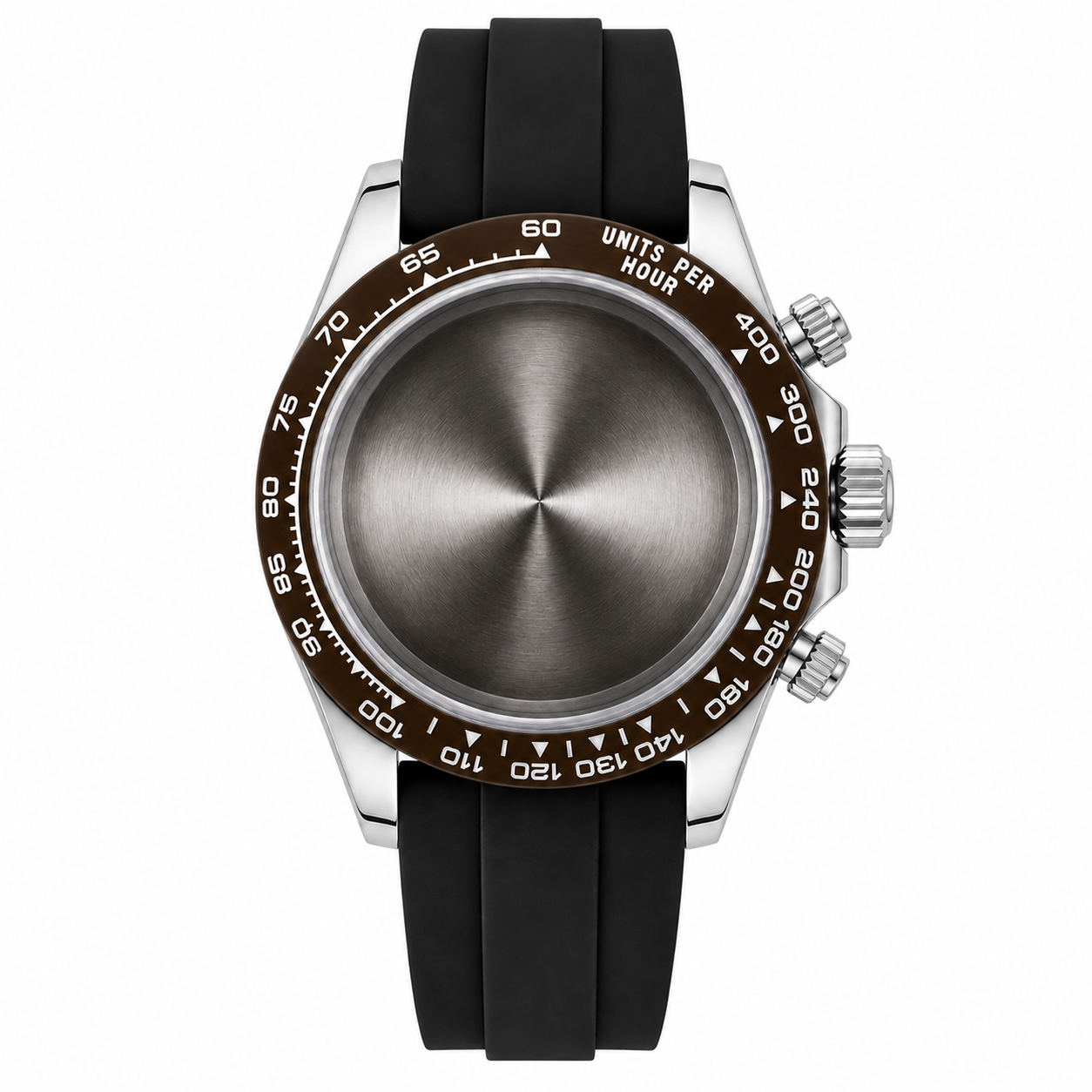 Silver Brown Bezel VK63 Chronograph Watch Case｜39mm Sport Custom Watch Replacement Part