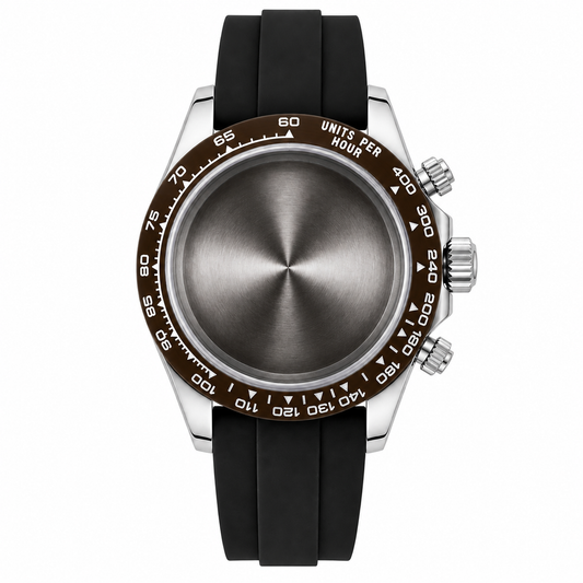 Silver Brown Bezel VK63 Chronograph Watch Case｜39mm Sport Custom Watch Replacement Part