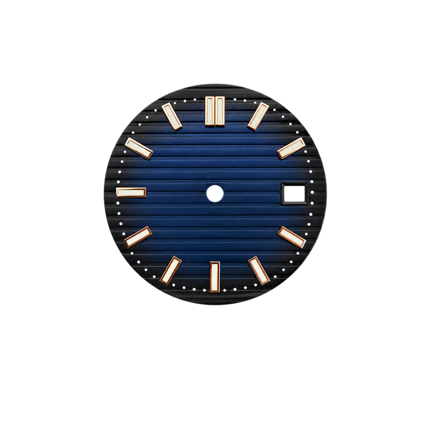Blue Horizontal Textured Watch Dial for NH35 Automatic Movement | DIY Custom Watch Parts | Blank Dial Replacement