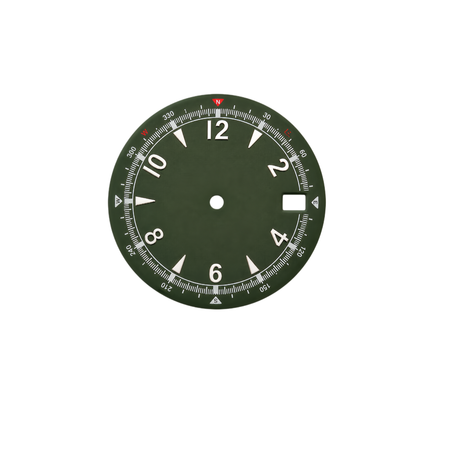 Green Compass Style NH35 Automatic Watch Dial with Date Window | DIY Custom Watch Mod Dial
