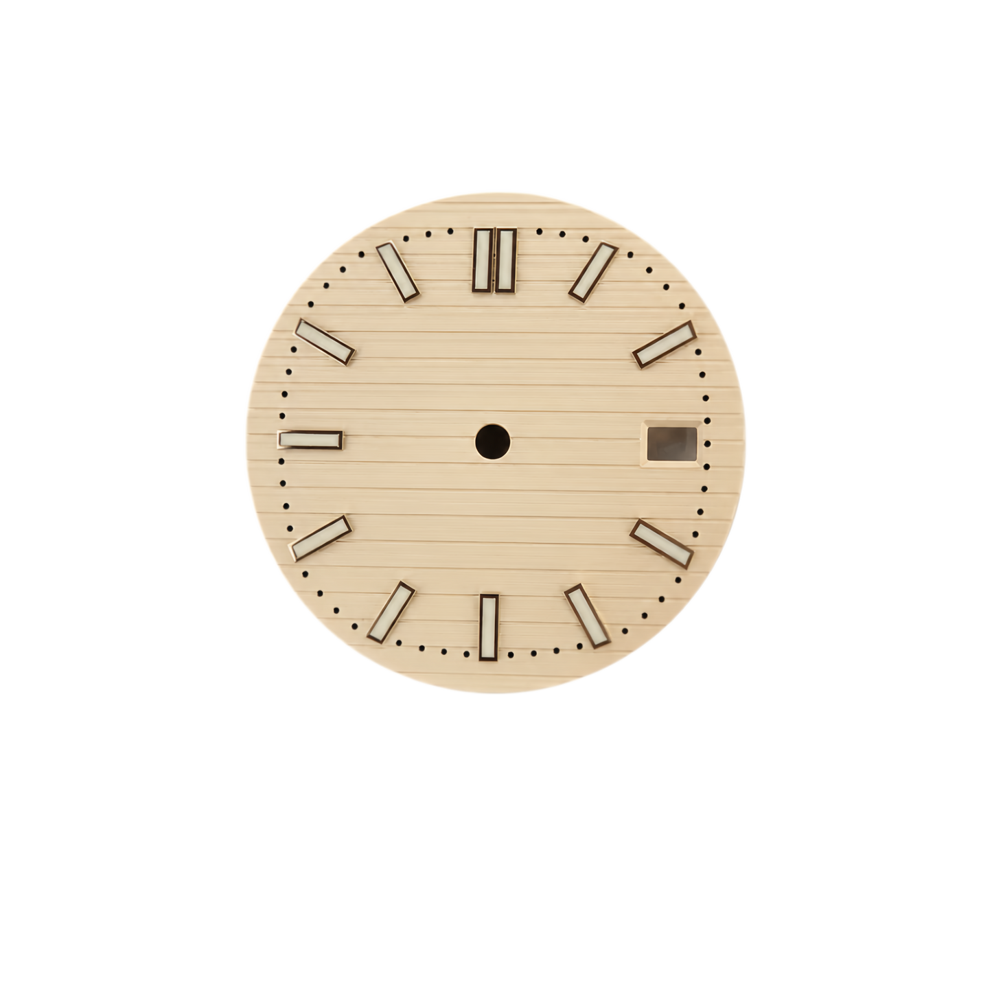 Gold Vertical Brushed Watch Dial for NH35 Automatic Movement | DIY Custom Watch Parts | Blank Dial Replacement