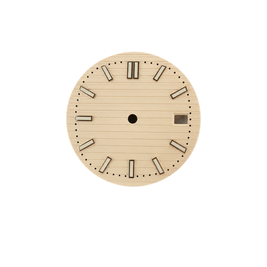 Gold Vertical Brushed Watch Dial for NH35 Automatic Movement | DIY Custom Watch Parts | Blank Dial Replacement