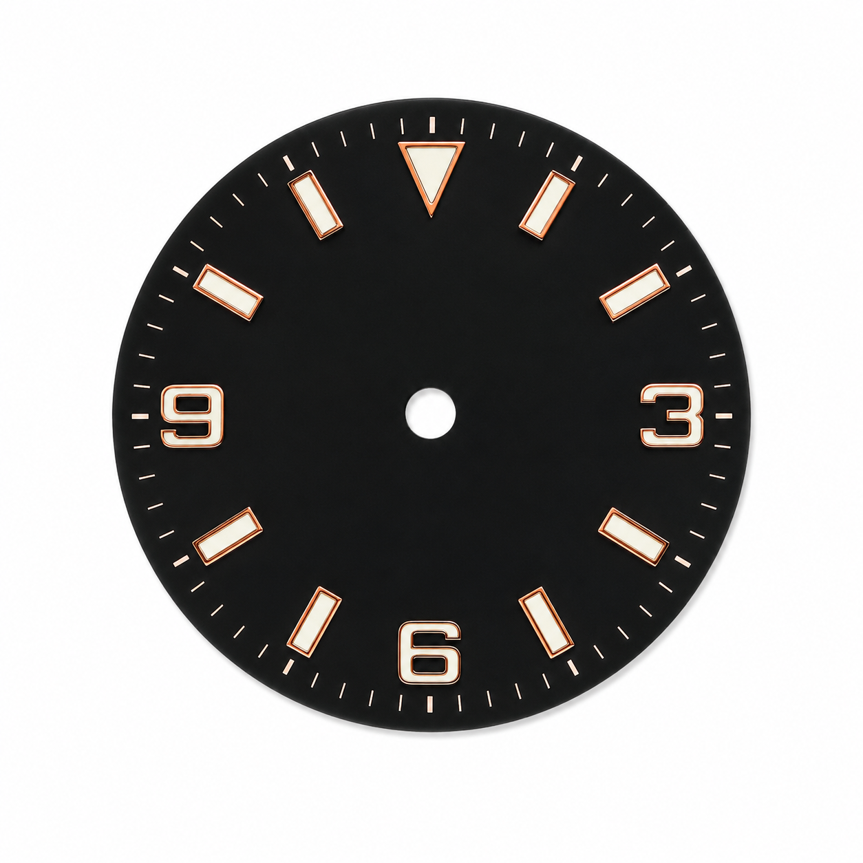 Black Rose Gold Numeral Custom Watch Dial | Compatible with NH35 Automatic Movement | Sport Style DIY Watch Part