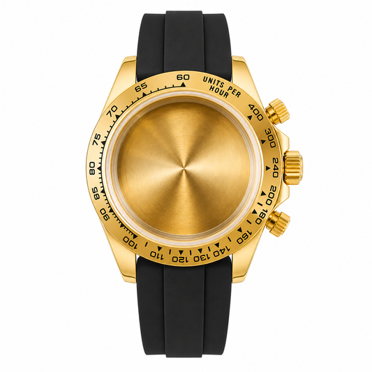 Gold Sport Custom Watch Compatible with VK63 Chronograph Movement｜39mm Sapphire Glass Personalized Watch