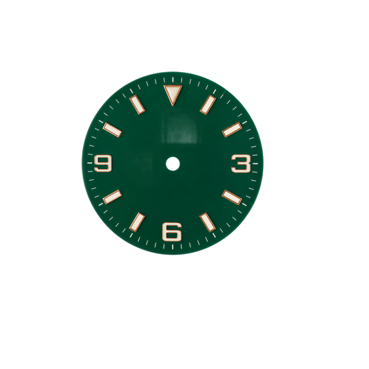 Deep Green Rose Gold Numeral Custom Watch Dial | Compatible with NH35 Automatic Movement | Sport Style DIY Watch Part
