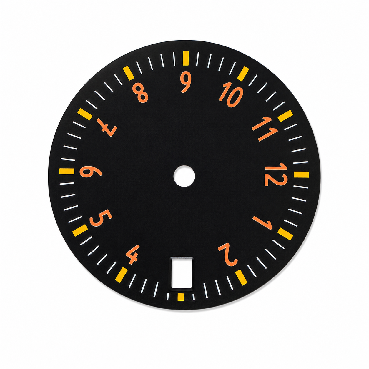 Black Orange Numeral Custom Watch Dial | Compatible with NH35 Automatic Movement | Minimal Sport Style DIY Watch Part