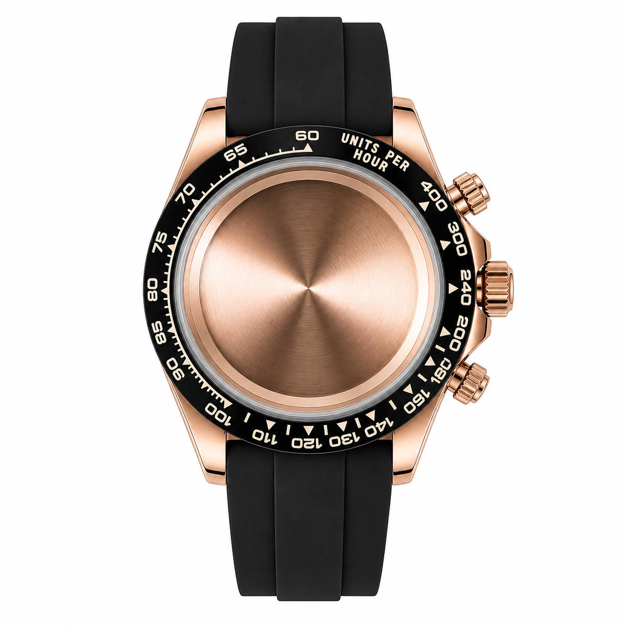 Rose Gold Black Bezel VK63 Chronograph Watch Case｜39mm Sport Custom Watch Replacement Part