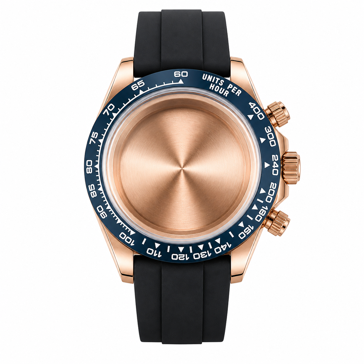 Rose Gold Blue Bezel VK63 Chronograph Watch Case｜39mm Sport Custom Watch Replacement Part