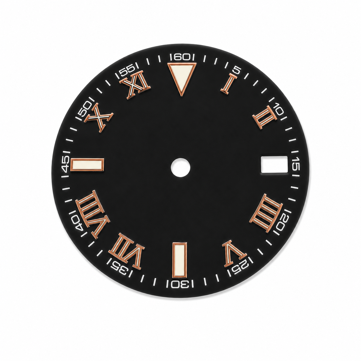 Black Rose Gold Roman Numeral Custom Watch Dial | Compatible with NH35 Automatic Movement | Vintage Sport Style DIY Watch Part