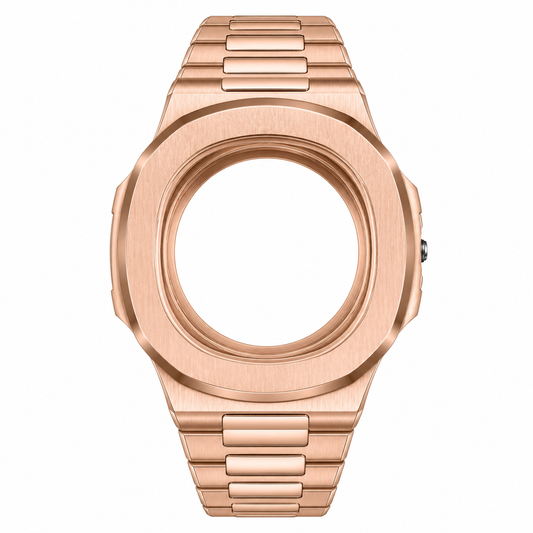 Rose Gold Integrated Custom Watch Case｜Metal Bracelet DIY Watch Part