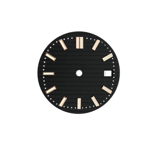 Black Vertical Textured Watch Dial for NH35 Automatic Movement | DIY Custom Watch Parts | Blank Dial Replacement