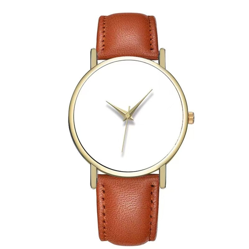 Custom DIY Minimalist Quartz Watch | 2035 Movement | Personalized Photo Dial | 38mm Genuine Leather Strap