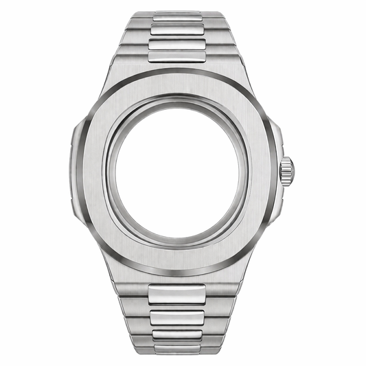 Silver Integrated Custom Watch Case｜Metal Bracelet DIY Watch Part