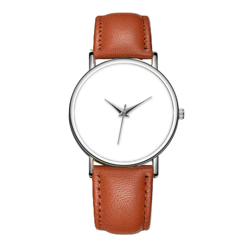Custom DIY Minimalist Quartz Watch | 2035 Movement | Personalized Photo Dial | 38mm Genuine Leather Strap