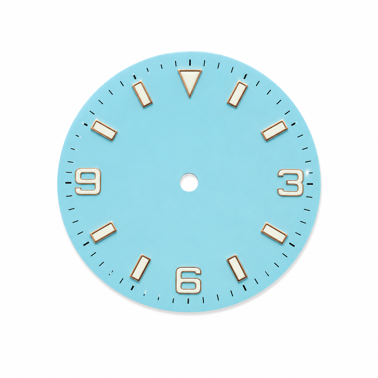 Sky Blue Rose Gold Numeral Custom Watch Dial | Compatible with NH35 Automatic Movement | Sport Style DIY Watch Part