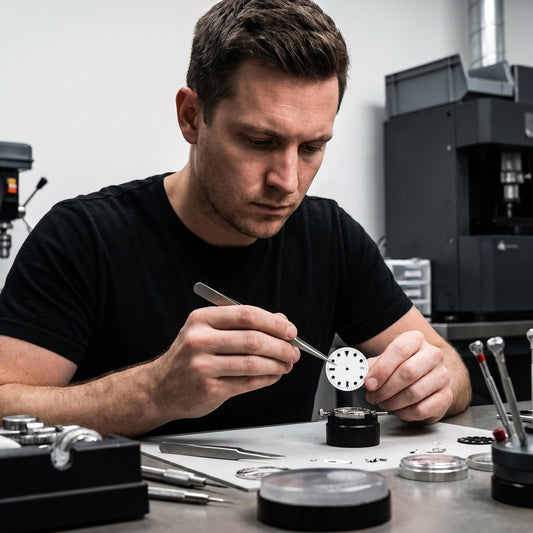 dial000 Simple Index Modified Mechanical Watch Dial 3 o'clock Date Window 12 o'clock Triangle Index White Background Black Markers for Watch Modification DIY