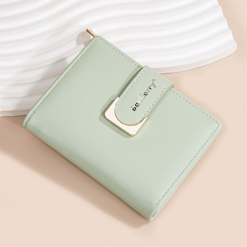 Baellerry Women’s Compact Short Wallet｜Elegant Macaron Colors｜Multi-Card PU Leather Wallet｜Shipped from Spain Warehouse