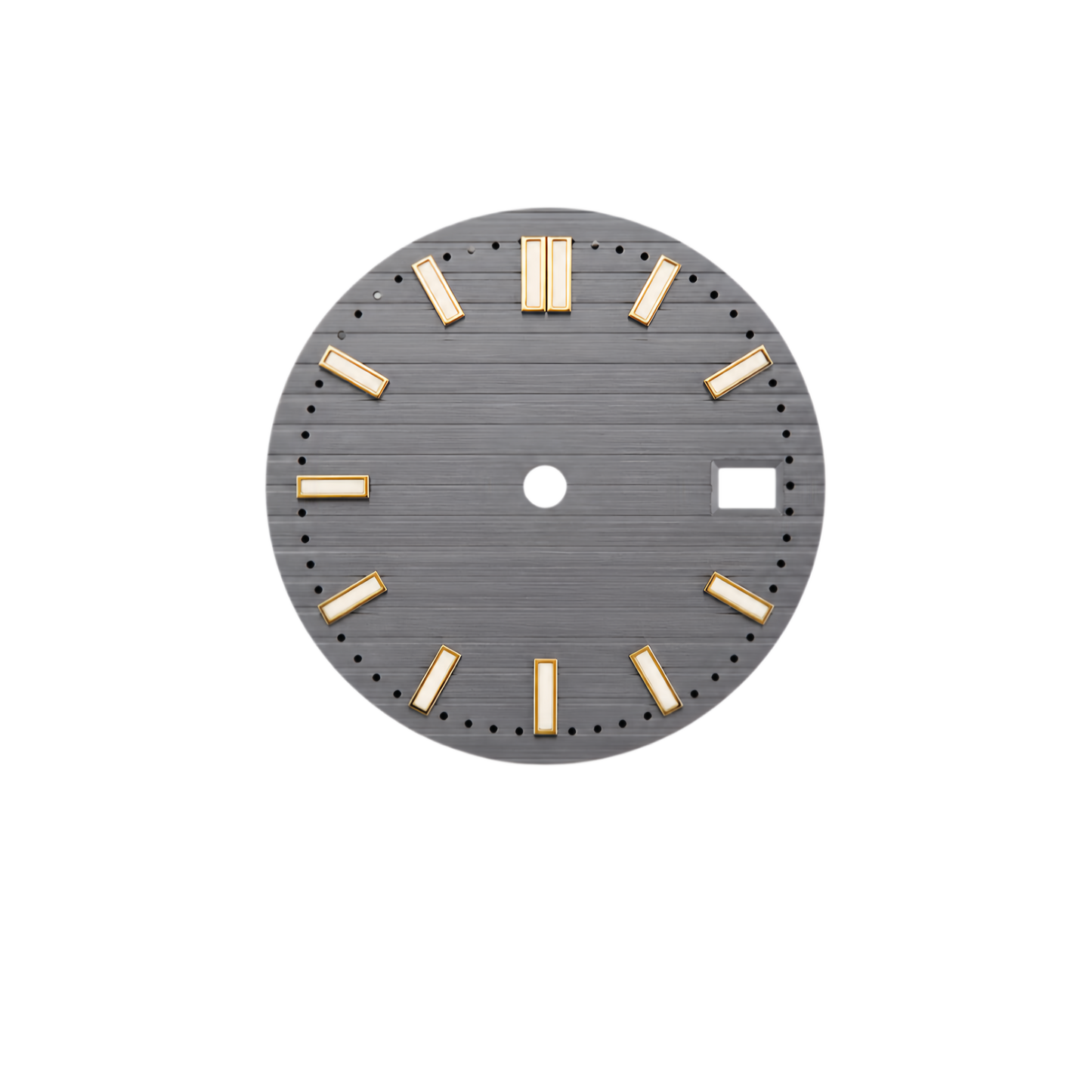 Gray Horizontal Brushed Watch Dial for NH35 Automatic Movement | DIY Custom Watch Parts | Blank Dial Replacement