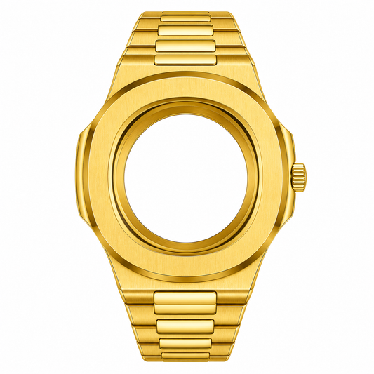 Gold Integrated Custom Watch Case｜Metal Bracelet DIY Watch Part