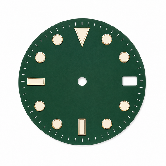 Forest Green Luminous Custom Watch Dial | Compatible with NH35 Automatic Movement | Diver Style DIY Watch Part