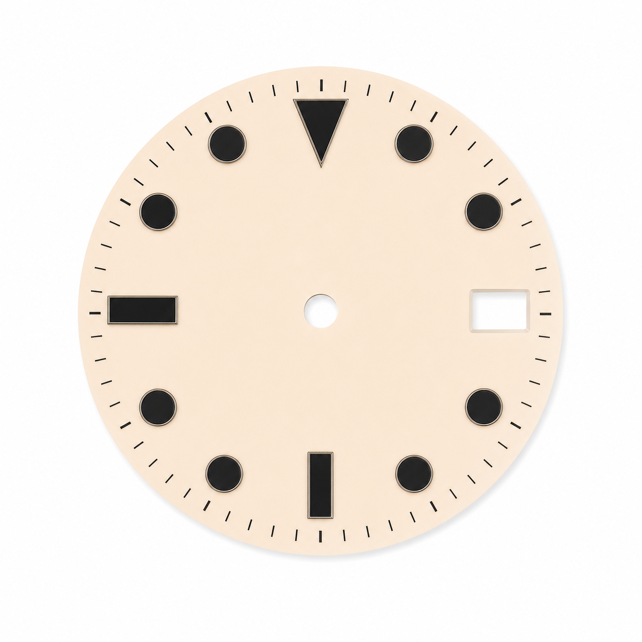 Cream Black Marker Custom Watch Dial | Compatible with NH35 Automatic Movement | Diver Style DIY Watch Part