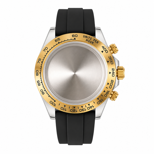 Silver Gold Bezel VK63 Chronograph Watch Case｜39mm Sport Custom Watch Replacement Part