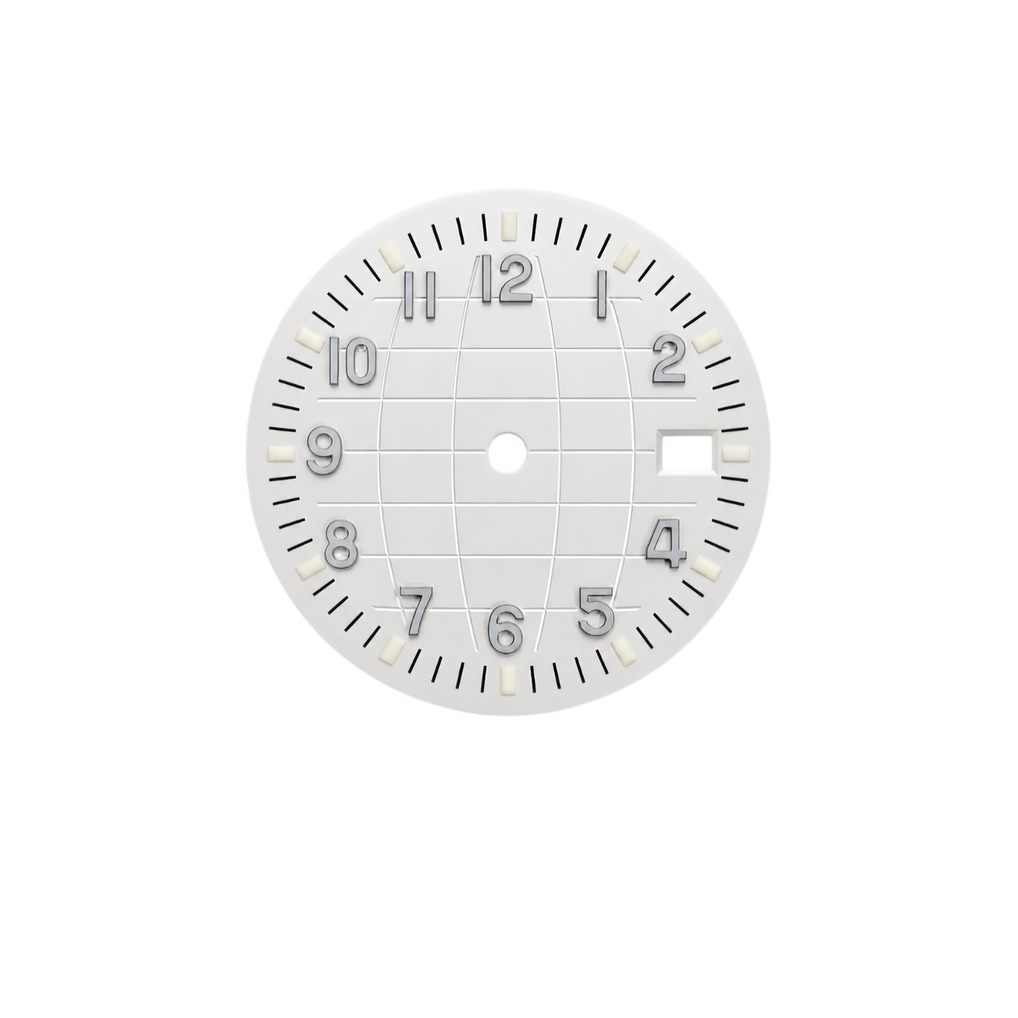 White Grid Pattern Watch Dial for NH35 Automatic Movement | DIY Custom Watch Parts | Blank Dial Replacement